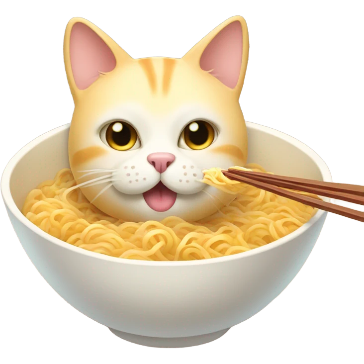 cheese cat eats rammen emoji