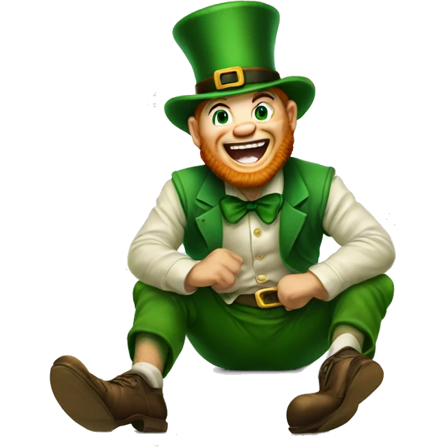 Leprechaun laughing slapping his knee emoji