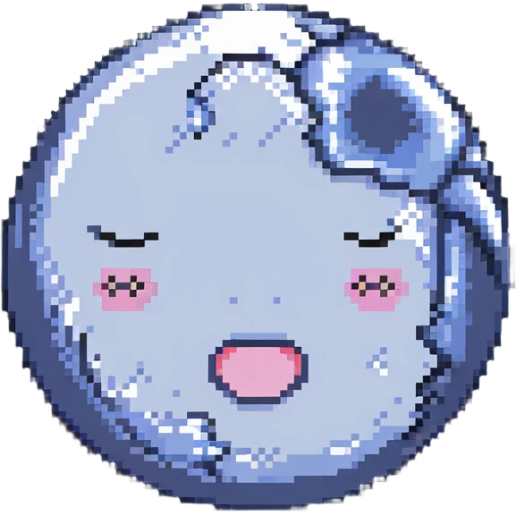 full moon with sleepy face, closed eyes and small z's floating emoji