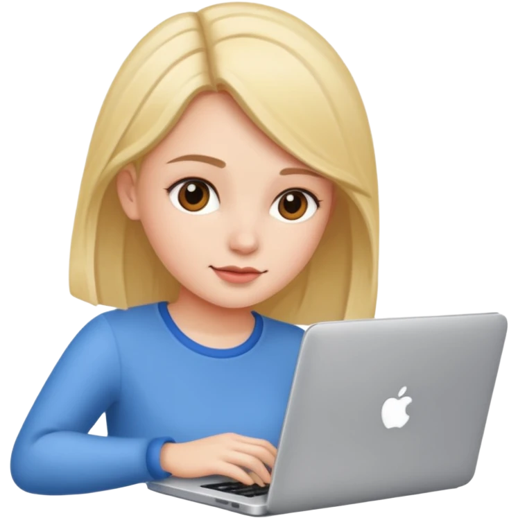 girl with laptop. emoji