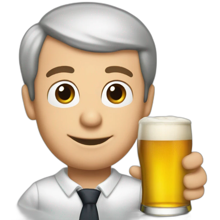 Emmanuel Macron drink a beer  emoji