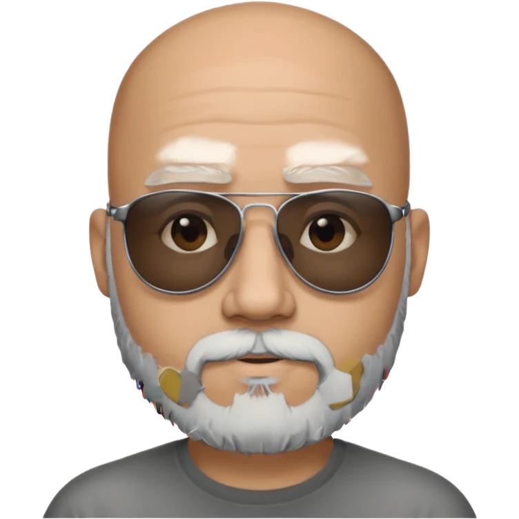 Bald male, black sunglasses, gray goatee beard, realistic portrait emoji