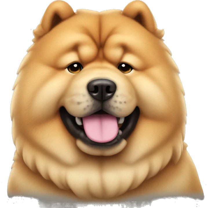 un perro chow chow con un cono  emoji