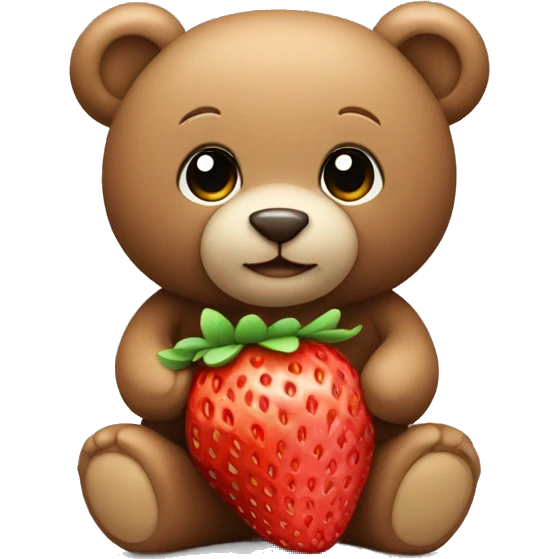 Teddy bear wearing a strawberry  emoji