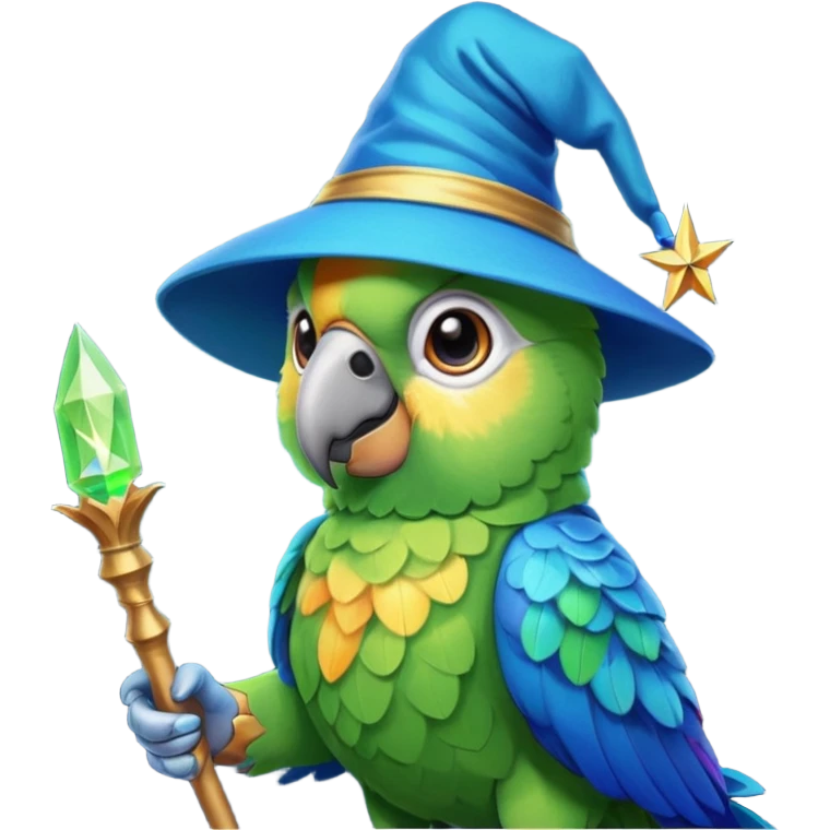 Parrot wizard emoji