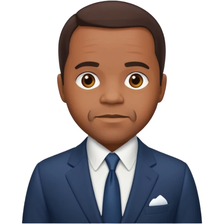 Berry Gordy with dark brown hair emoji