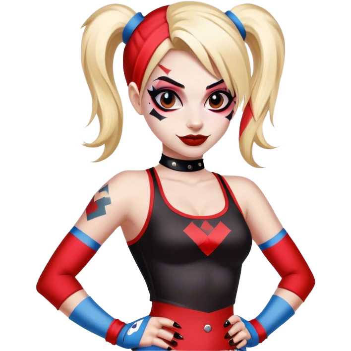 Harley Quinn Roller Derby emoji