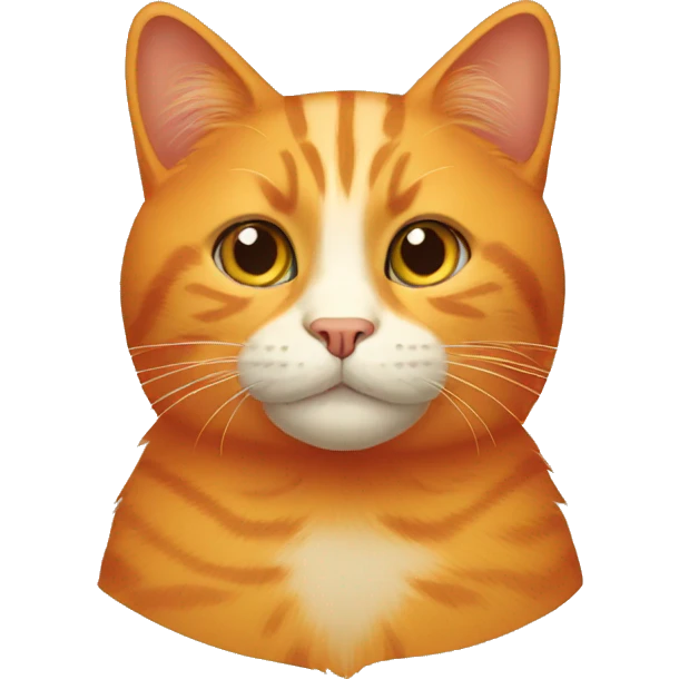 orange cat with flat face emoji