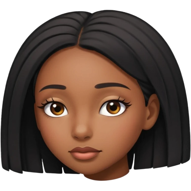 Black girl looking down emoji