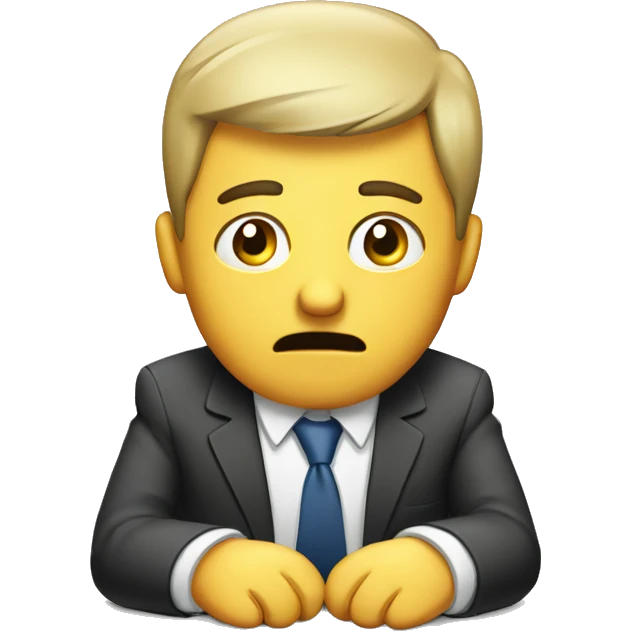 stressed business man waiting for call emoji