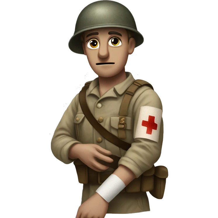 wounded ww1 soldier bandaged hand emoji