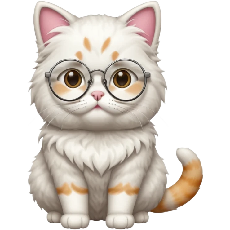 full body Cat with round glasses emoji