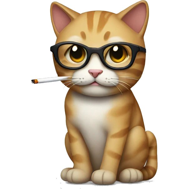 create cat with a cigarette emoji