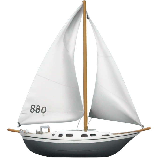 One sail Sailing boat with number on sail 209081, with grey hull emoji