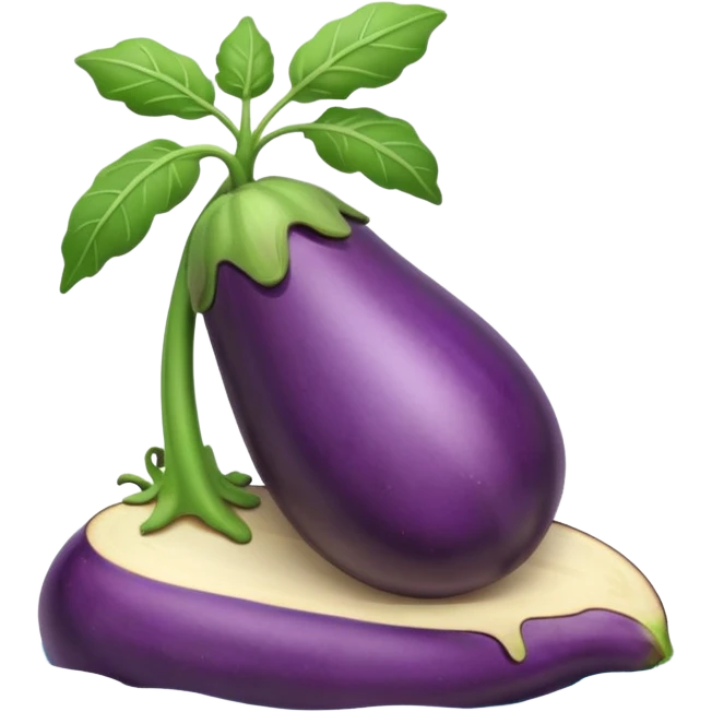 An eggplant on an island emoji