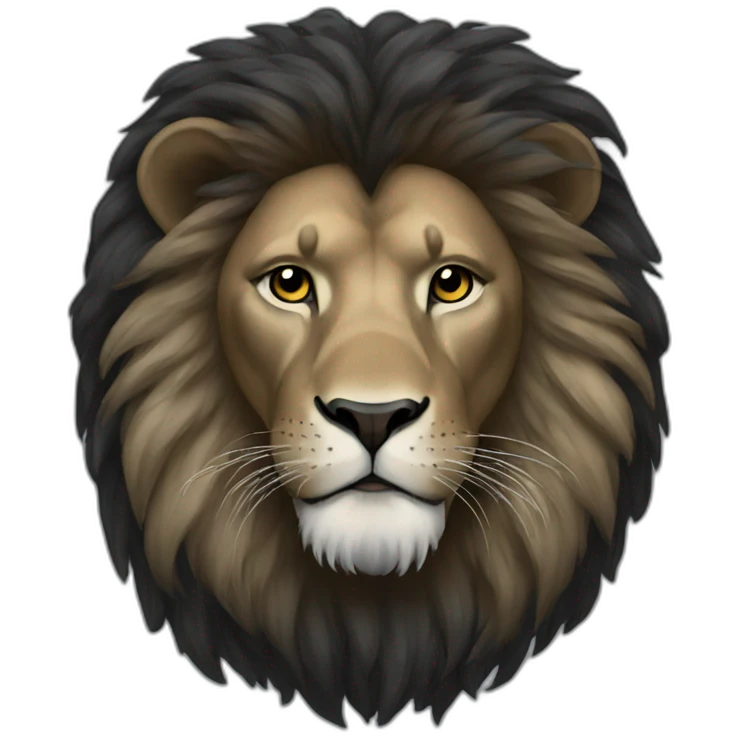 Black colour lion emoji