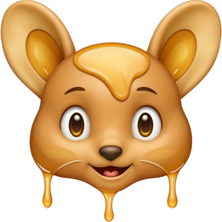 A big ear, with honey dripping on it emoji