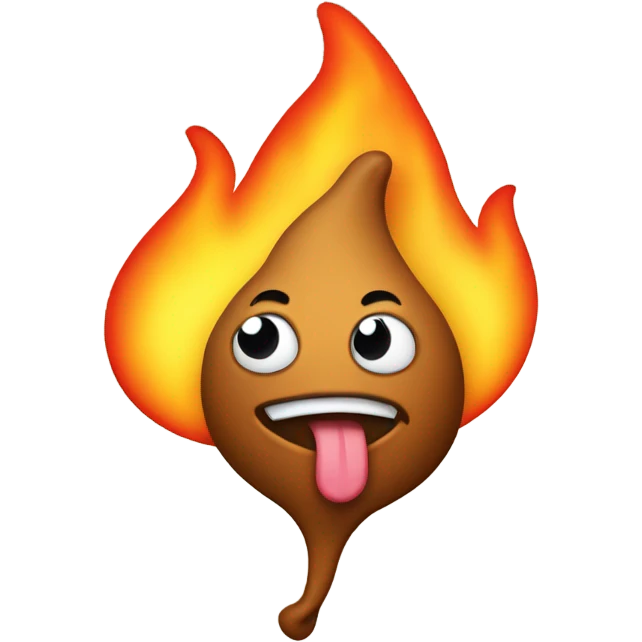 poop emoji on fire emoji