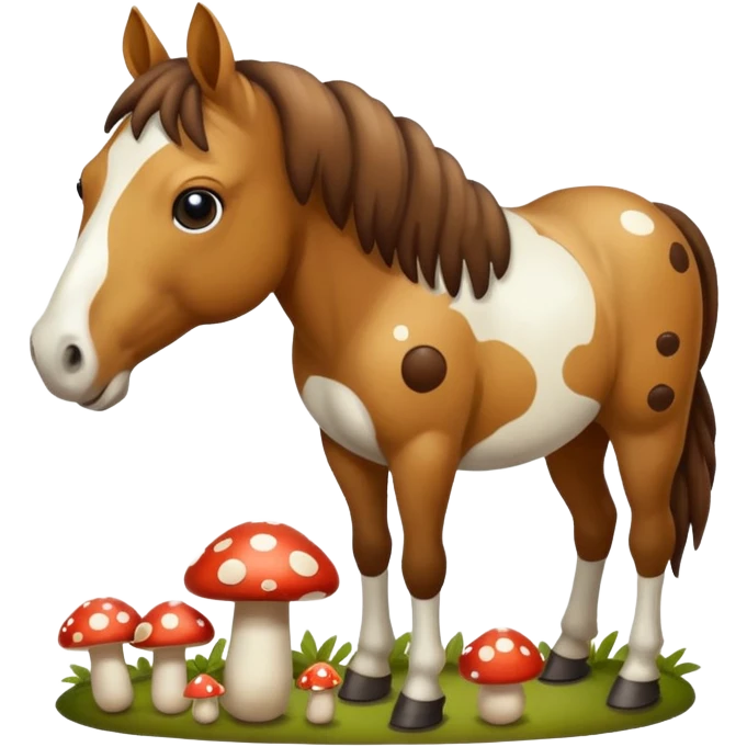 Horse eating shrooms emoji