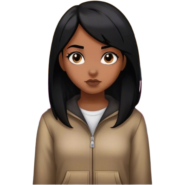 girl with black hair in graffiti emoji