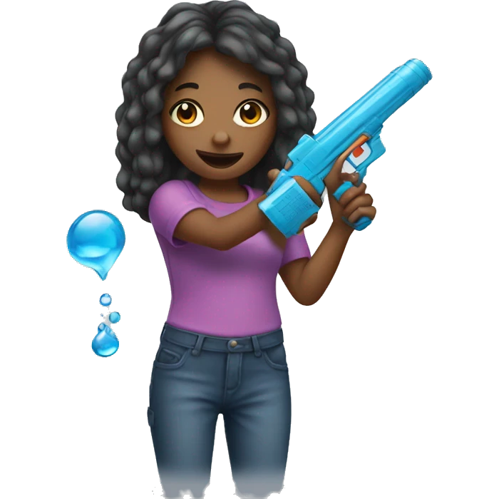 Girl holding water gun emoji