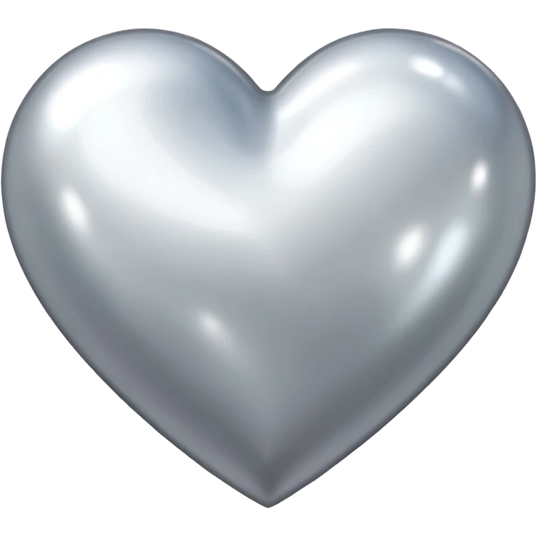 white metallic heart emoji