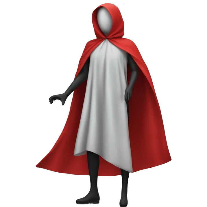 faceless mannequin flapping red cape emoji
