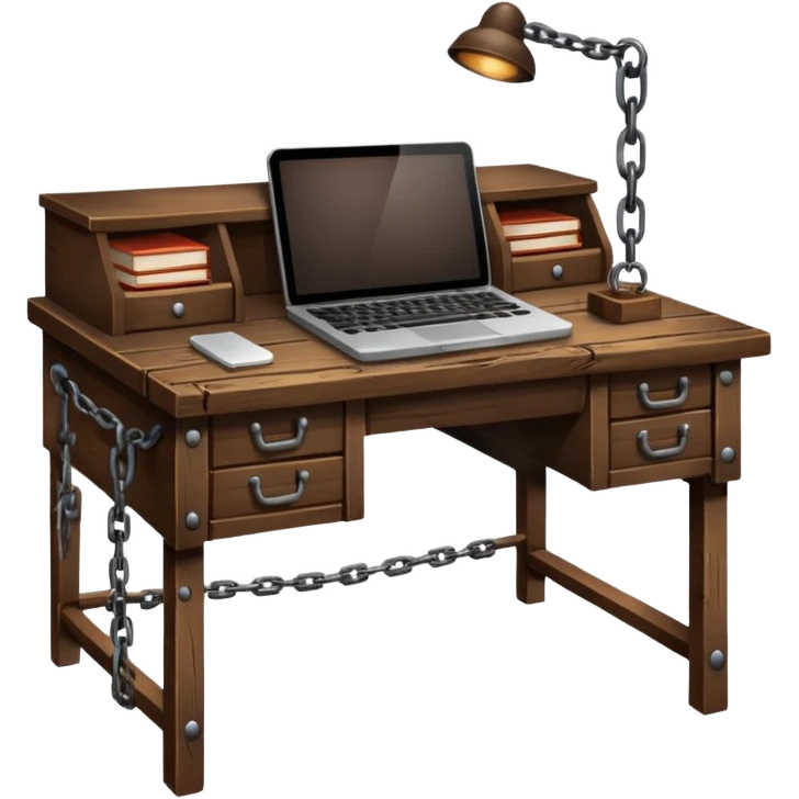 Chained desk emoji