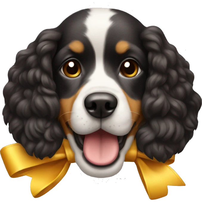 Dog with a bow on its ear  emoji