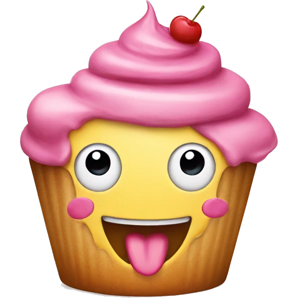 Smiley cupcake ( one just one ) emoji