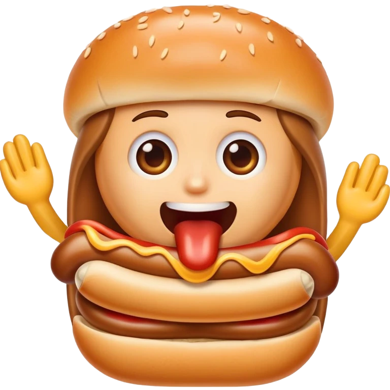 emoji eating hotdog while groaning emoji