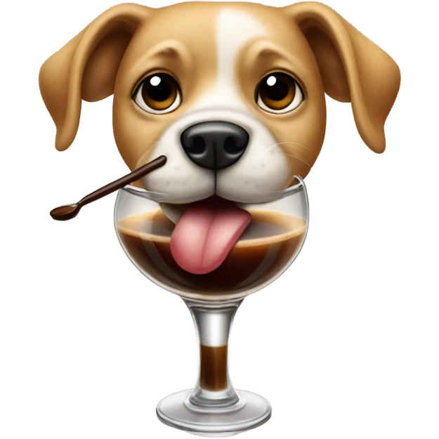 dog holding espresso martini emoji