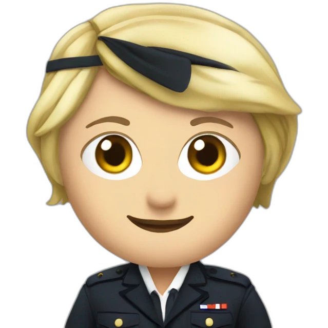 Marine le pen embrasse un noir emoji