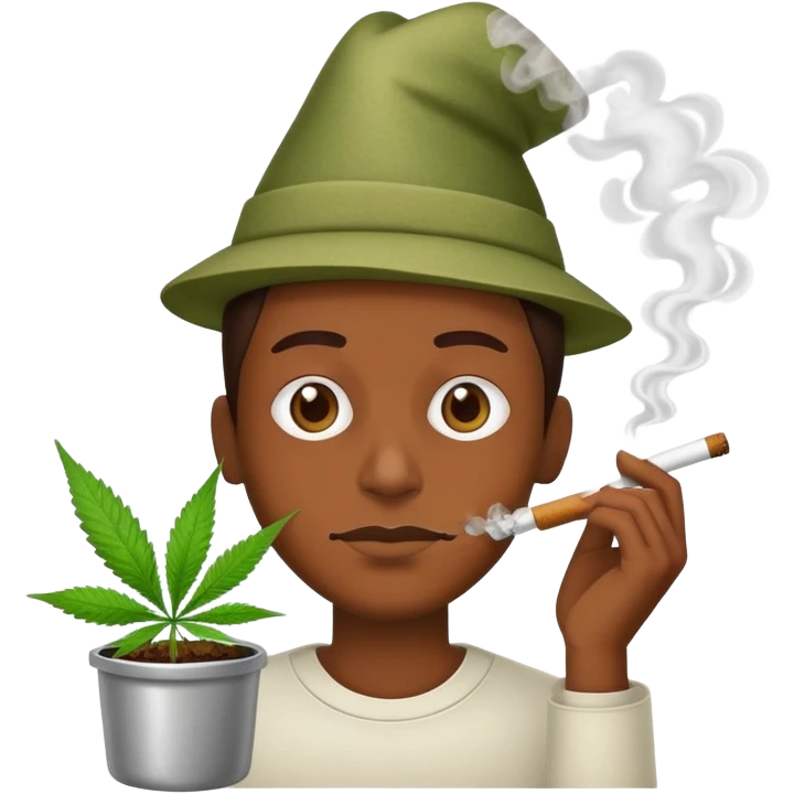 Pot head smoking dope emoji