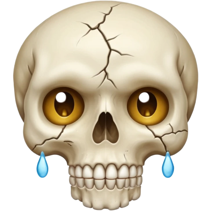 skull emoji with both eyes streaming tears, distressed emoji
