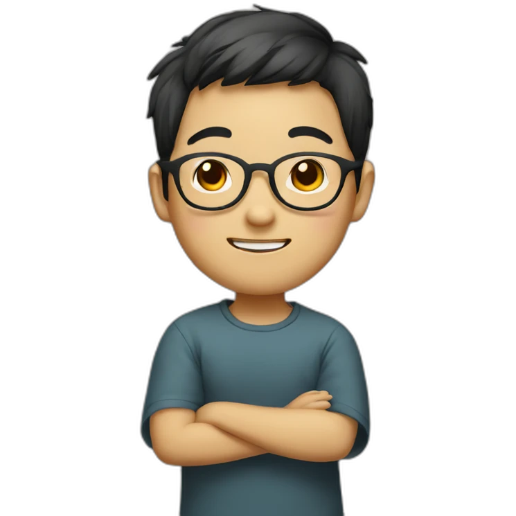 Chinese boy with glasses emoji