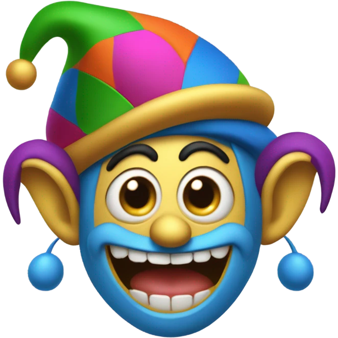 Jester making silly face emoji