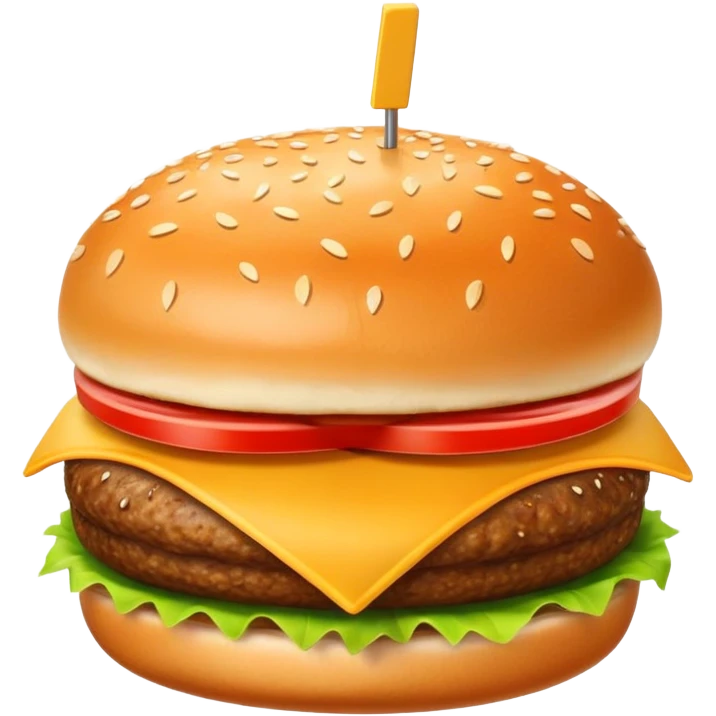 Un hamburger enorme con patatine accanto emoji