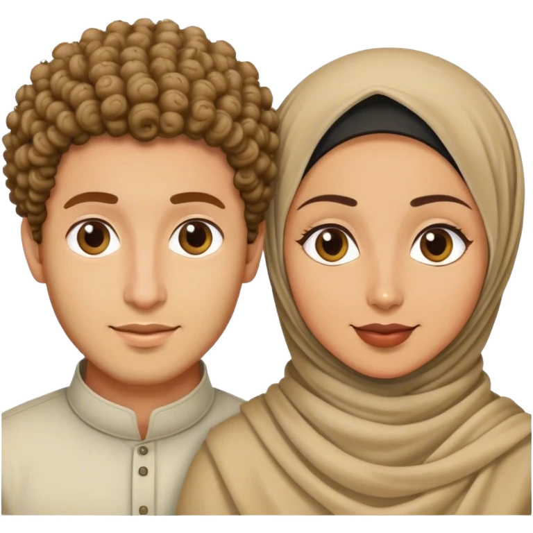 a curly head husband and the bengali hijabi wife  emoji