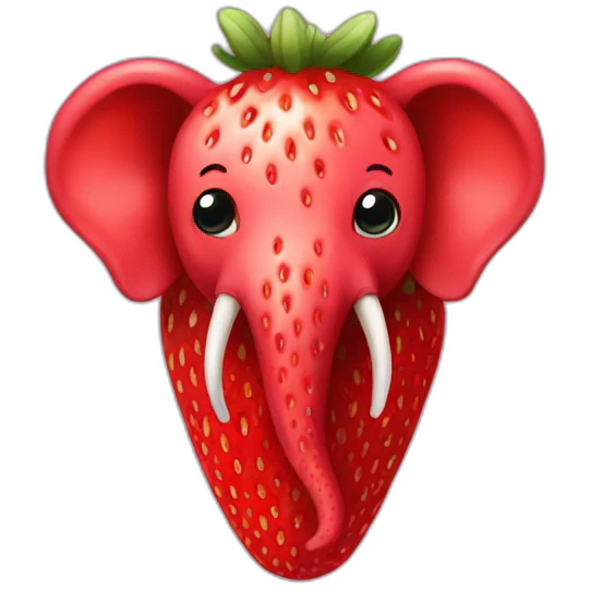 Strawberry elephant emoji