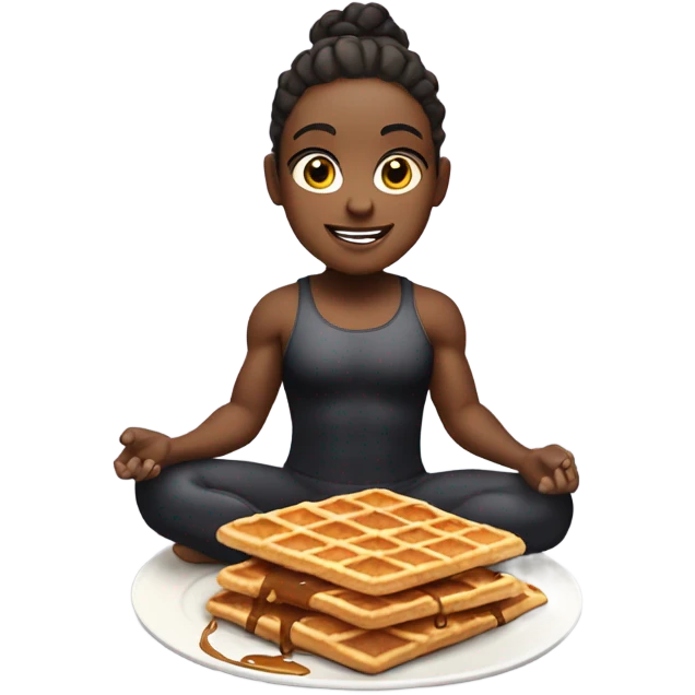 Gymnast eating waffles emoji
