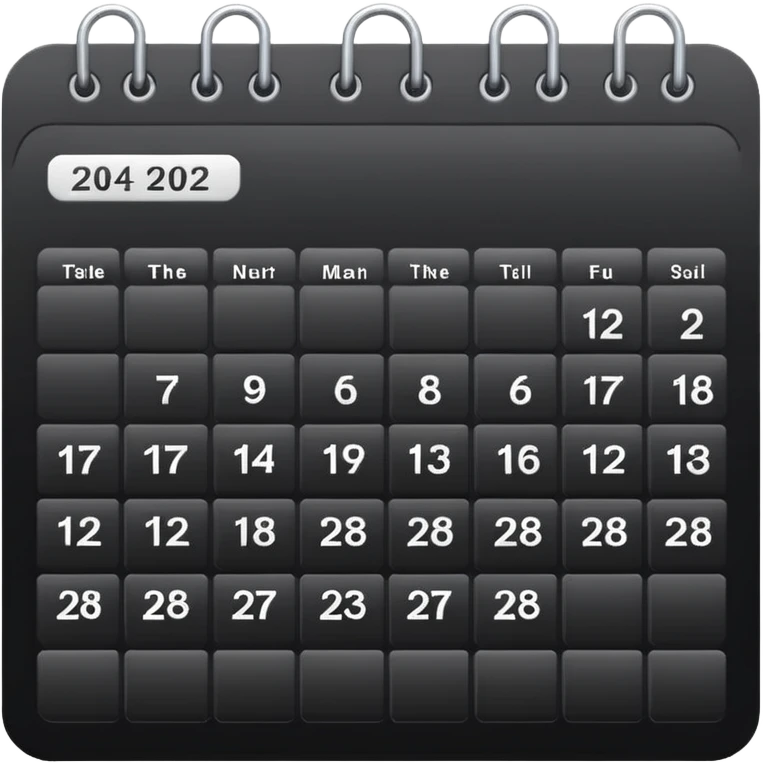 black calendar emoji