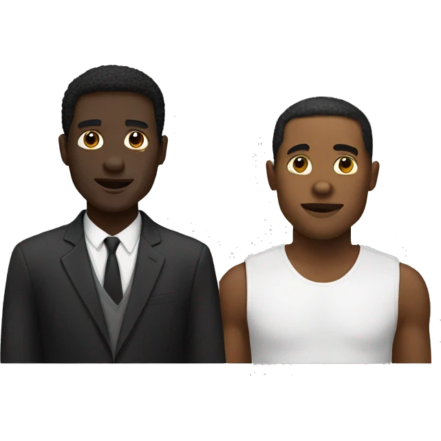 White man and Black man  emoji