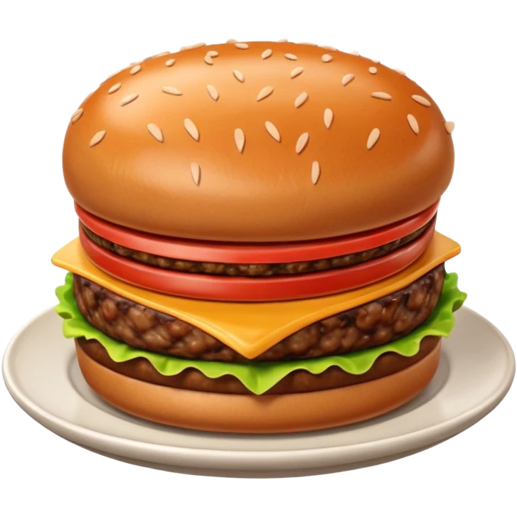 A 3D cartoon portion of minced meat shaped like a burger patty on a plate, soft lighting, Memoji-style. emoji