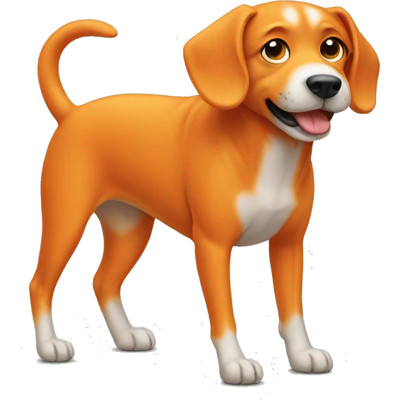 A orange dog with 3 legs emoji