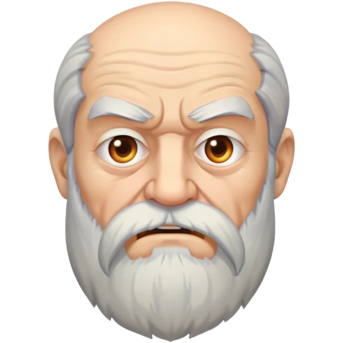 old angry man in profile view with a long beard emoji