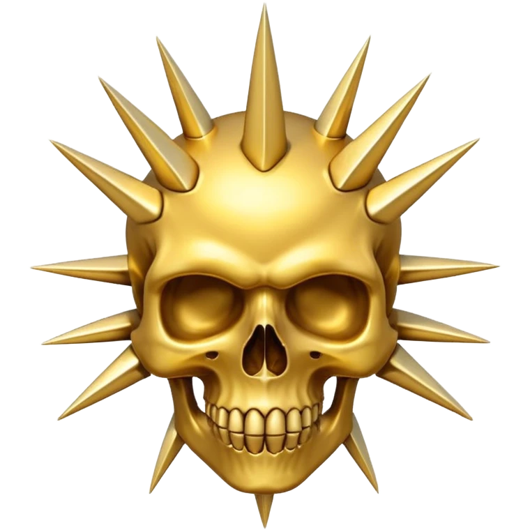 gold skull with spikes in circle arround emoji