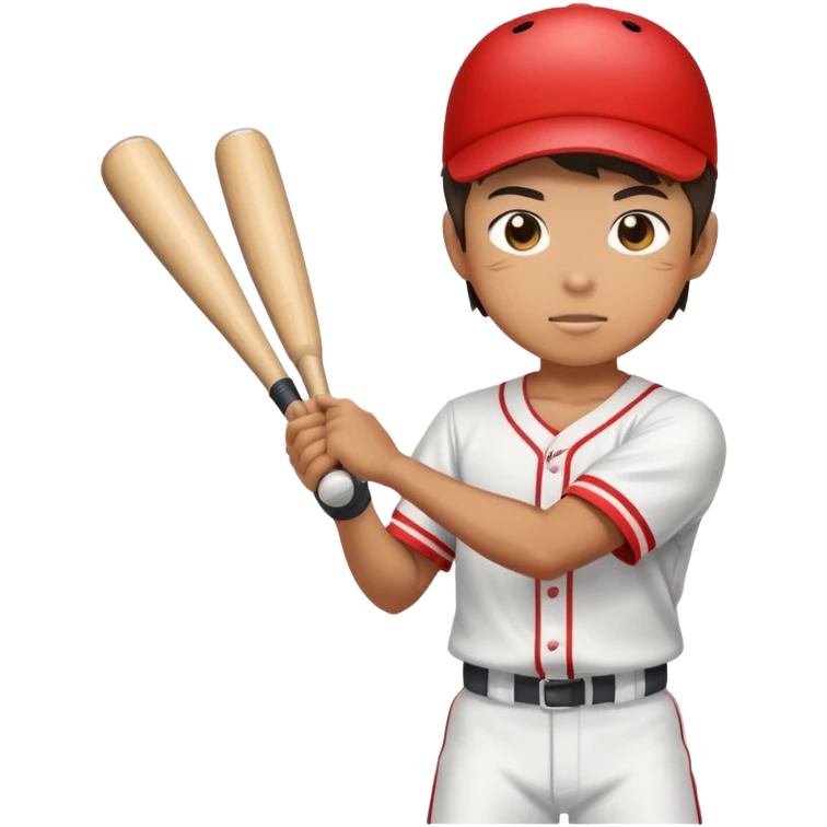 Japanese high school boy in gym uniform playing baseball emoji