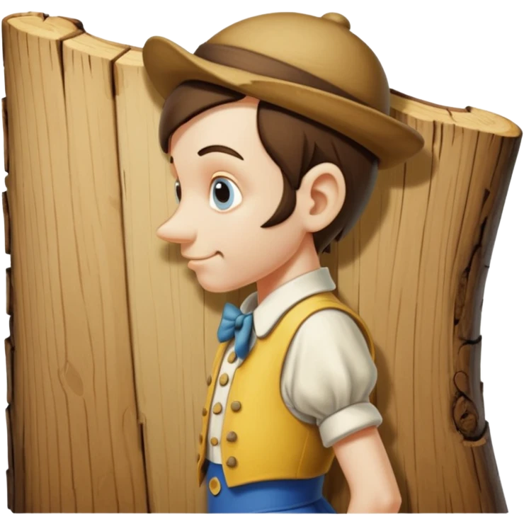 Pinocchio with his butt cheeks spread bent over looking back at you emoji