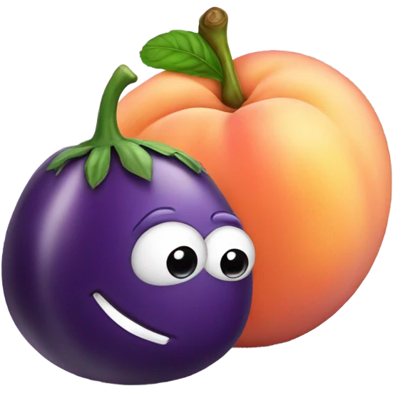 eggplant with peach emoji